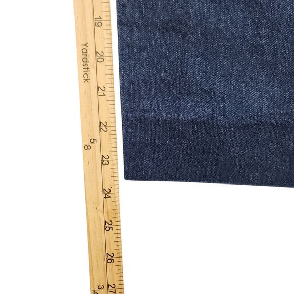 White Stag Denim Pants Womens PL Large Petite 12 14 Elastic Waist Capris Dark - Picture 12 of 13